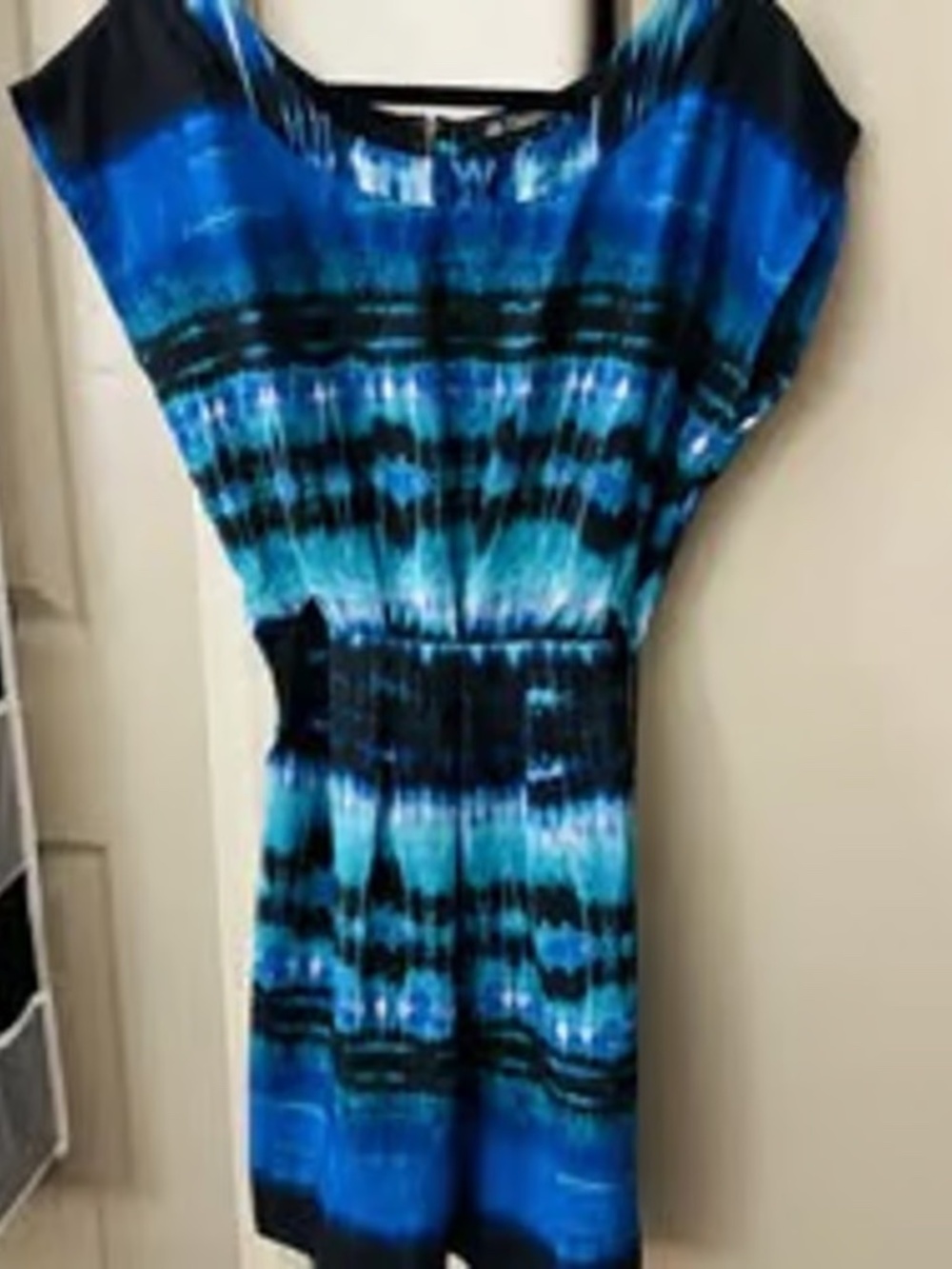 BEBOP SIZE LARGE L Y2K MINI DRESS BLACK AND BLUE LOT5782